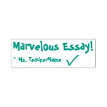 [ Thumbnail: "Marvelous Essay!" + Educator Name Rubber Stamp ]
