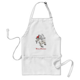 Marvelous Flying Christmas Goat Adult Apron