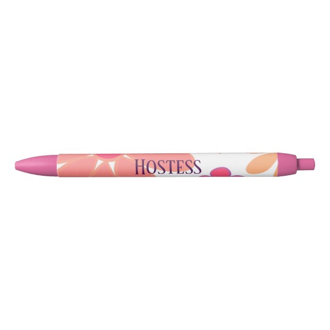 Marvelous Hostess Pink Floral Pen (Front)