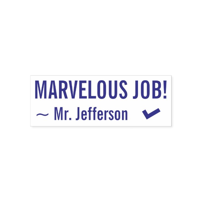 "MARVELOUS JOB!" Acknowledgement Rubber Stamp (Design)