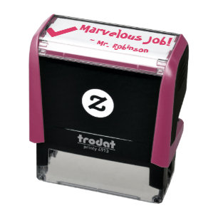 "Marvelous Job!" + Instructor's Name Rubber Stamp