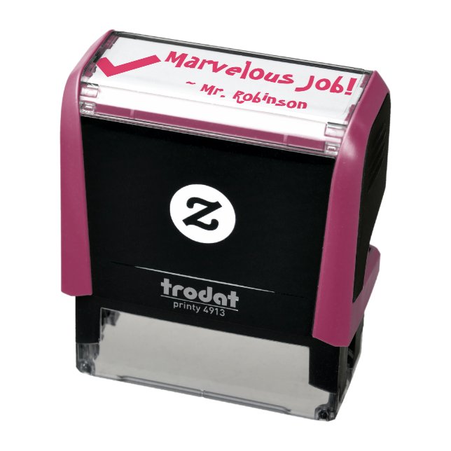 "Marvelous Job!" + Instructor's Name Rubber Stamp (Product)