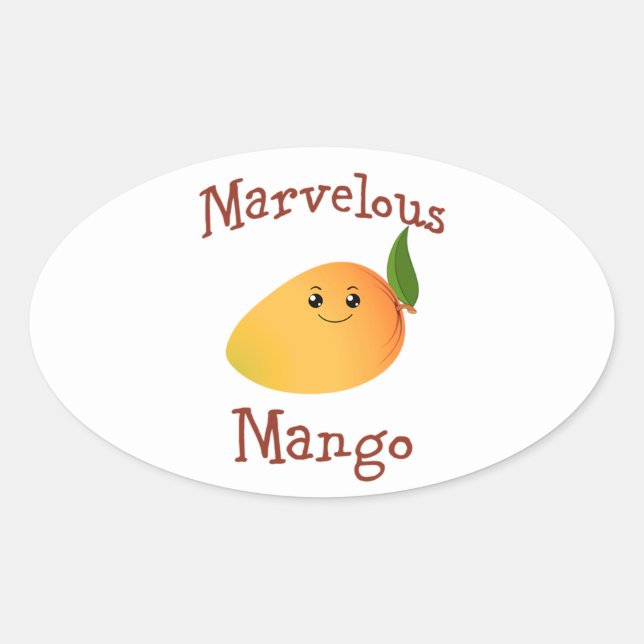 Marvelous Mango Oval Sticker (Front)