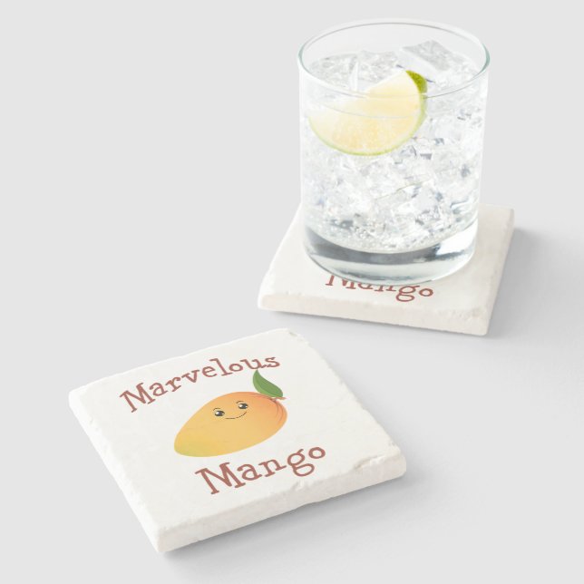 Marvelous Mango Stone Coaster (Side)
