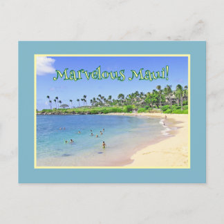 MARVELOUS MAUI/ palm tree-lined beach Postcard