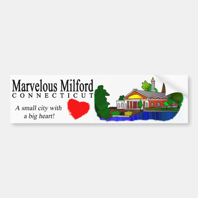 Marvelous Milford City Hall Bumper Sticker (Front)