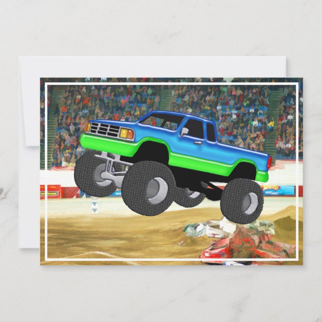 Marvelous Monster Truck in the Arena Invitation (Front)