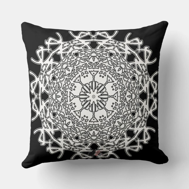 Marvelous Octa Glyph Throw Pillow (Back)
