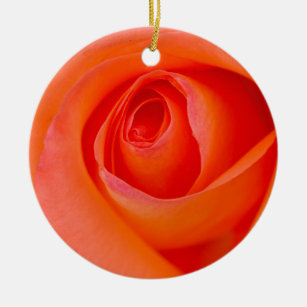 Marvelous Orange Rose Bud Ceramic Ornament