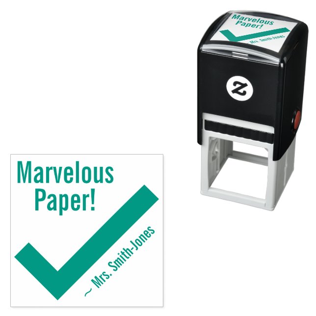 "Marvelous Paper!" + Custom Educator Name Self-inking Stamp (In Situ)