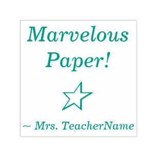"Marvelous Paper!" + Instructor Name Rubber Stamp