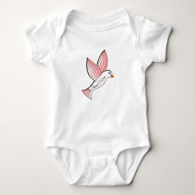Marvelous Peace and Love Dove Baby Bodysuit (Front)