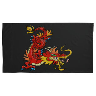 Marvelous Red Oriental Dragon Pillow Case