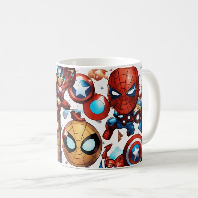  "Marvelous Seamless White Background: Where Heroe Coffee Mug (Front Right)
