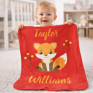 Marvelous Woodland Fox Nursery Baby Blanket