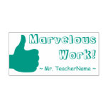 [ Thumbnail: "Marvelous Work!" + Tutor's Name Rubber Stamp ]