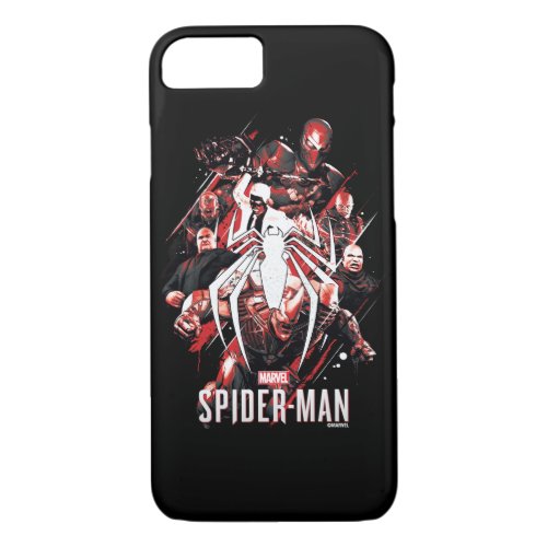 Marvels Spider_Man  Bad Guys In Spideys Head iPhone 87 Case