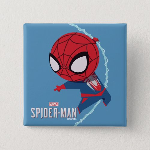 Marvels Spider_Man  Cartoon Spidey Swinging Button
