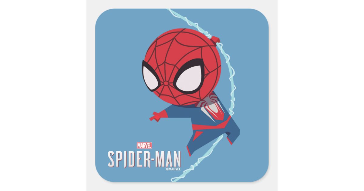 Kawaii Spider-Man Hanging Upside Down Sticker, Zazzle