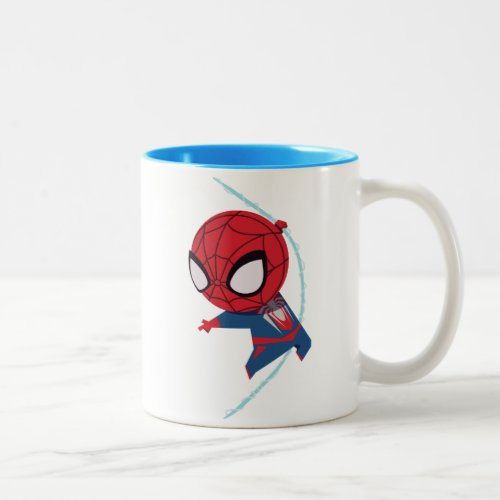 Marvels Spider_Man  Cartoon Spidey Swinging Two_Tone Coffee Mug