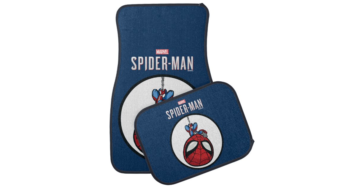 Marvel's Spider-Man | Cartoon Spidey Upside Down Car Floor Mat | Zazzle