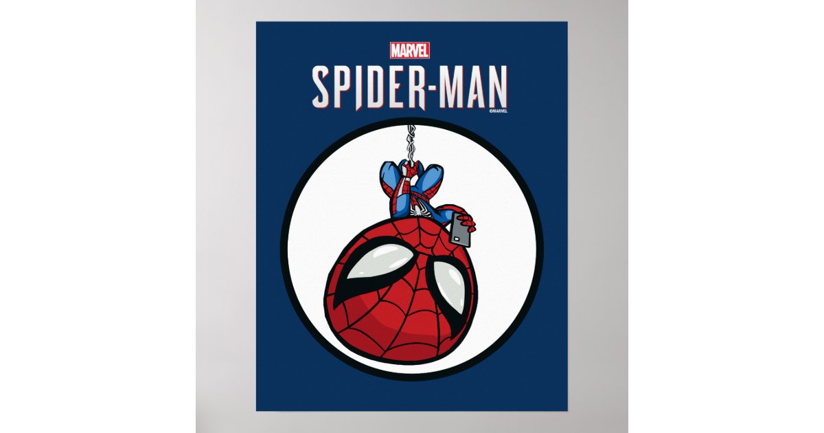 Marvel's Spider-Man | Cartoon Spidey Upside Down Poster | Zazzle