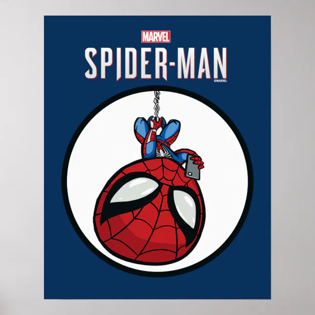 Marvel's Spider-Man | Cartoon Spidey Upside Down Poster | Zazzle