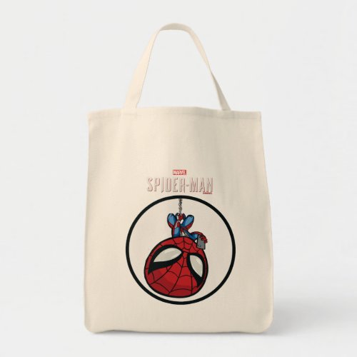 Marvels Spider_Man  Cartoon Spidey Upside Down Tote Bag