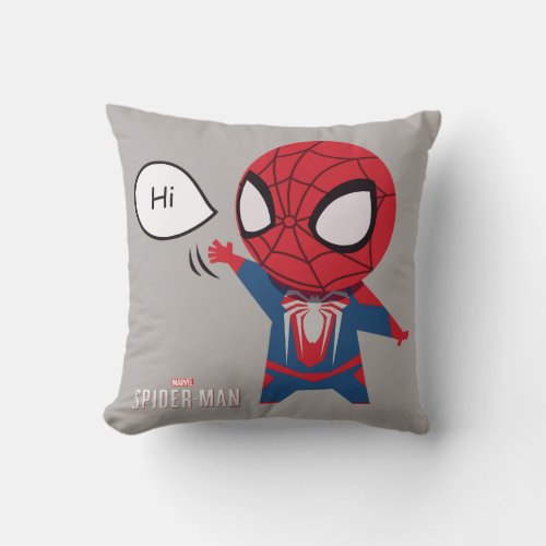 Marvels Spider_Man  Cartoon Spidey Wave Throw Pillow