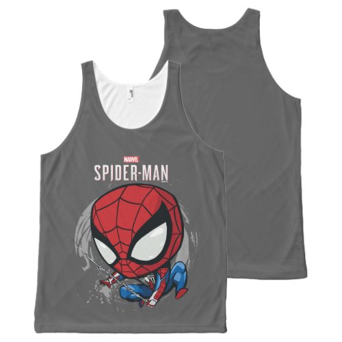 Marvels Spider_Man  Cartoon Spidey Web Swing All_Over_Print Tank Top