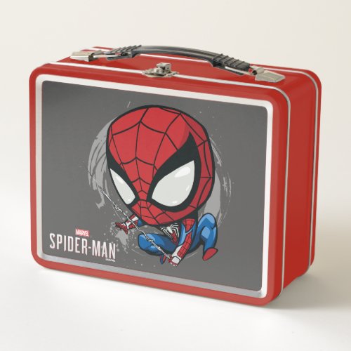 Marvels Spider_Man  Cartoon Spidey Web Swing Metal Lunch Box