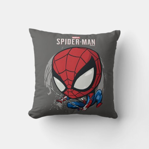 Marvels Spider_Man  Cartoon Spidey Web Swing Throw Pillow