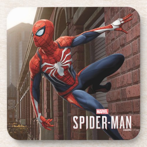 Marvels Spider_Man  Hanging On Wall Pose Beverage Coaster