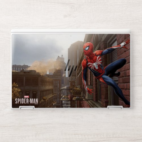 Marvels Spider_Man  Hanging On Wall Pose HP Laptop Skin