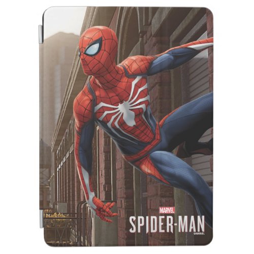 Marvels Spider_Man  Hanging On Wall Pose iPad Air Cover
