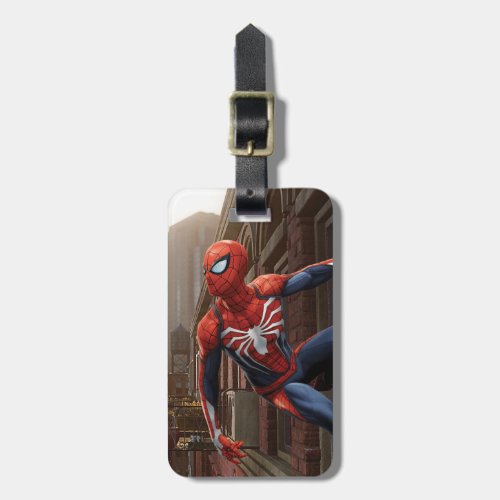 Marvels Spider_Man  Hanging On Wall Pose Luggage Tag
