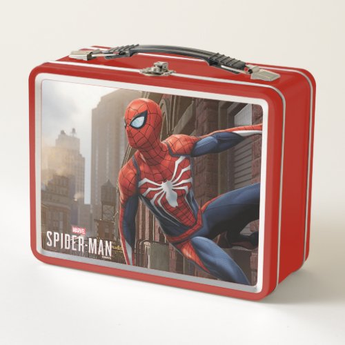 Marvels Spider_Man  Hanging On Wall Pose Metal Lunch Box