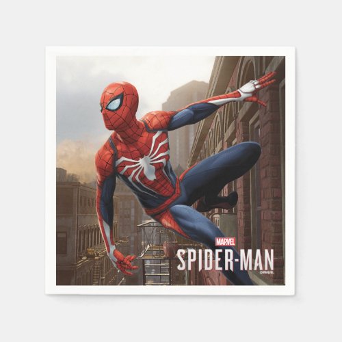 Marvels Spider_Man  Hanging On Wall Pose Napkins