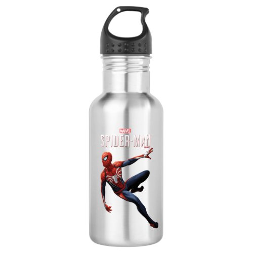 Marvels Spider_Man  Hanging On Wall Pose Stainless Steel Water Bottle