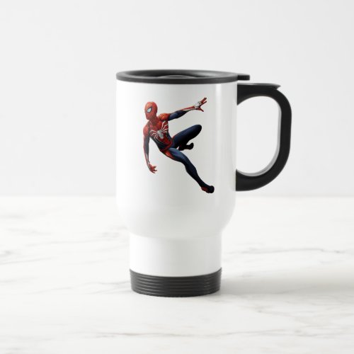Marvels Spider_Man  Hanging On Wall Pose Travel Mug