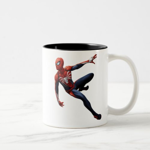 Marvels Spider_Man  Hanging On Wall Pose Two_Tone Coffee Mug