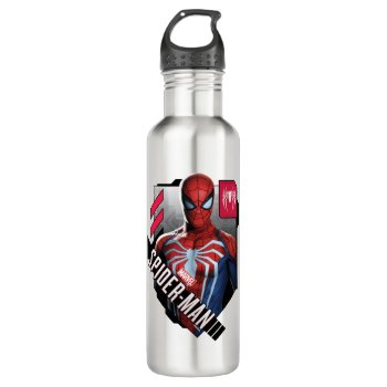 Marvel's Spider-man | Hi-tech Character Badge Stainless Steel Water Bottle by spidermanclassics at Zazzle