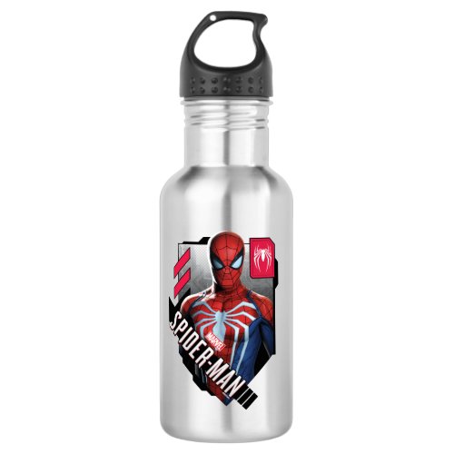 Marvels Spider_Man  Hi_Tech Character Badge Stainless Steel Water Bottle