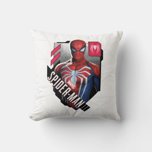 Marvels Spider_Man  Hi_Tech Character Badge Throw Pillow
