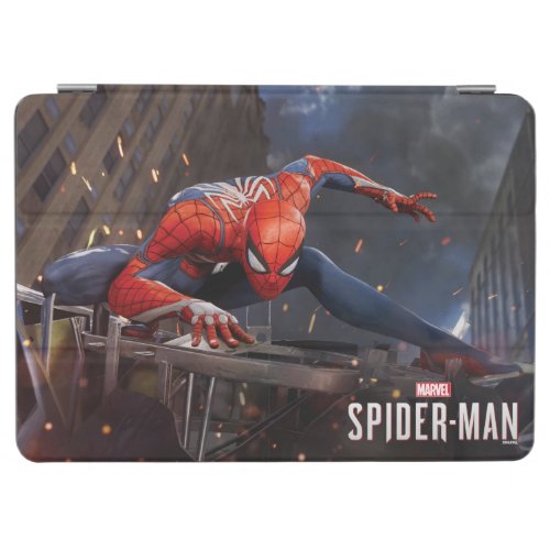 Marvels Spider_Man  Landing on Webbed Helicopter iPad Air Cover