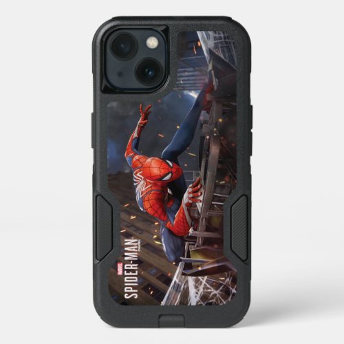 Marvels Spider_Man  Landing on Webbed Helicopter iPhone 13 Case