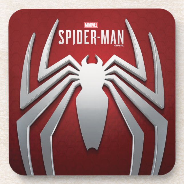 Marvel's Spider-Man | Metal Spider Emblem Beverage Coaster (Front)