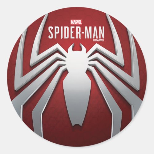 Marvels Spider_Man  Metal Spider Emblem Classic Round Sticker