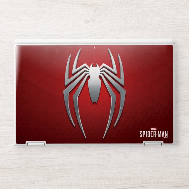 Marvel's Spider-Man | Metal Spider Emblem HP Laptop Skin (Front)