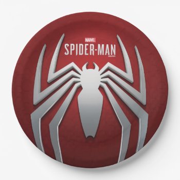 Marvel's Spider-man | Metal Spider Emblem Paper Plates by spidermanclassics at Zazzle